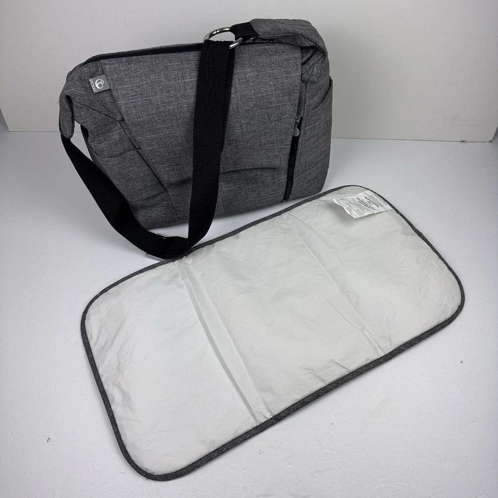 Premium Stokke 2-Way DiaperChanging Bag/ Backpack (Gray Melange -Model‎ 457104)